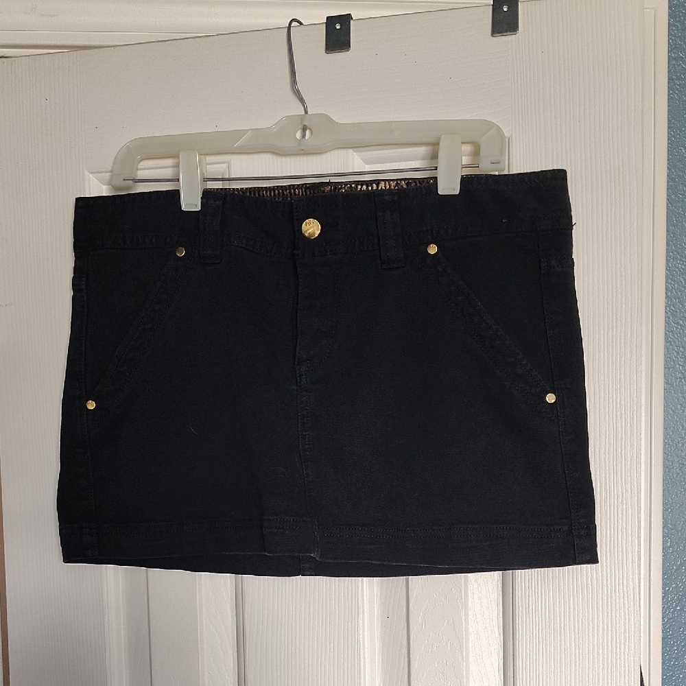 Black and Gold Mini Pencil Skirt Casual